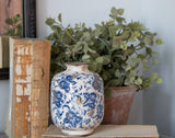 Short Transferware Blue and White Vase (3 Patterns)