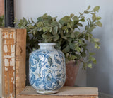 Short Transferware Blue and White Vase (3 Patterns)