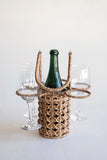 Seagrass Wine Bottle and Glass Holder